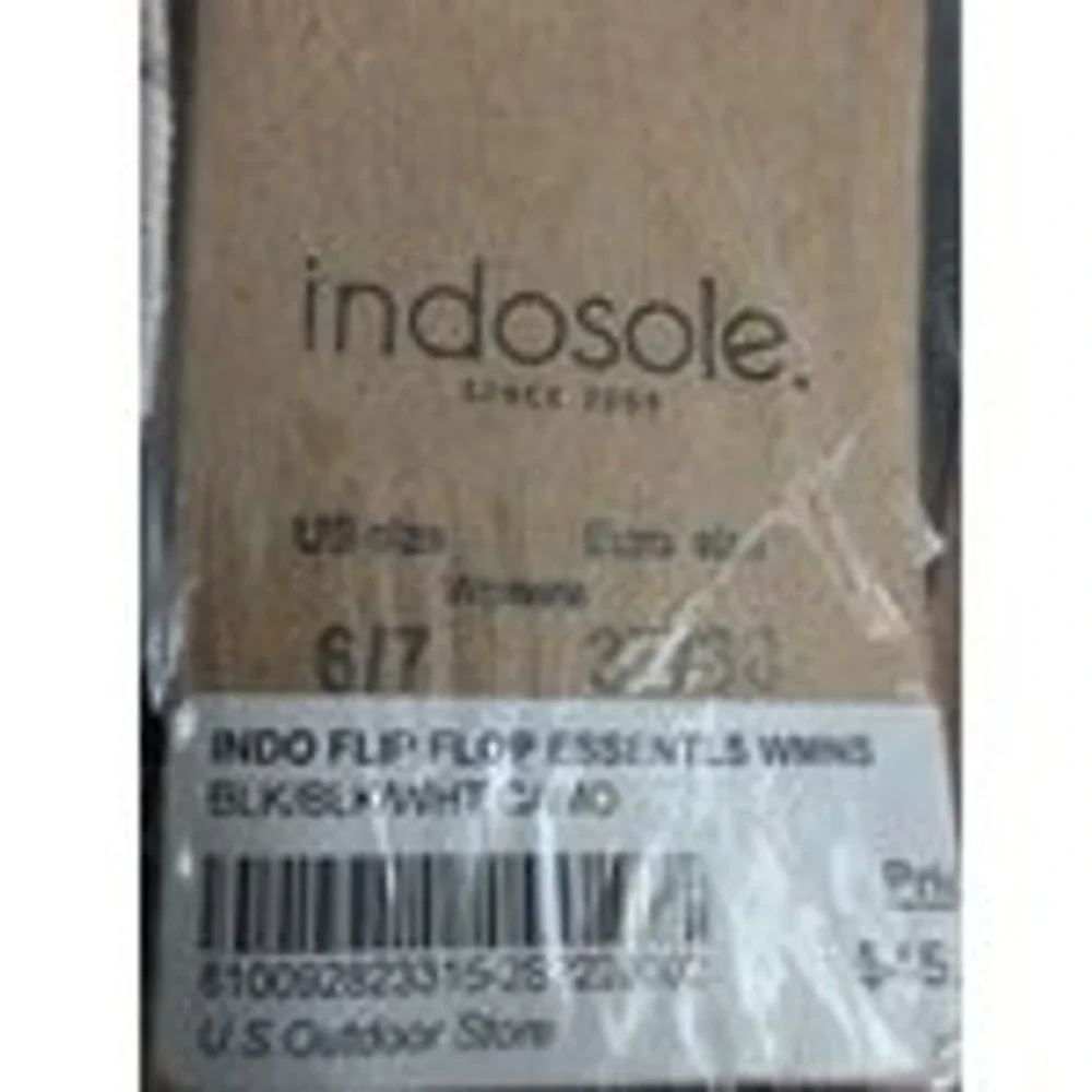 Indosole Flip Flop ESSNTLS Womens 6/7 Black White Camo NEW Sustainable Vegan